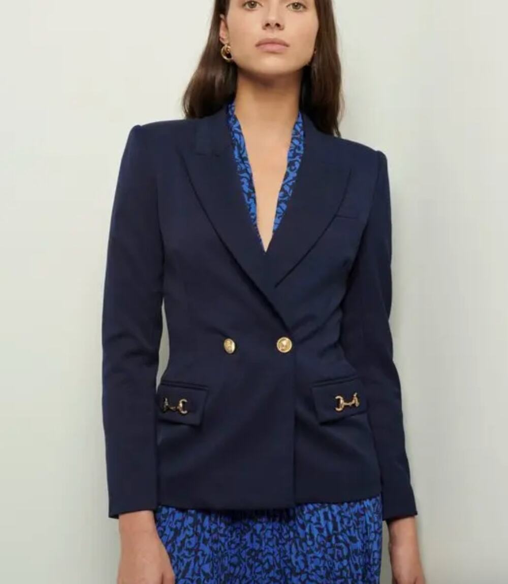Derek Lam 10 Crosby Cerys Double Breasted Jacket Blue 4